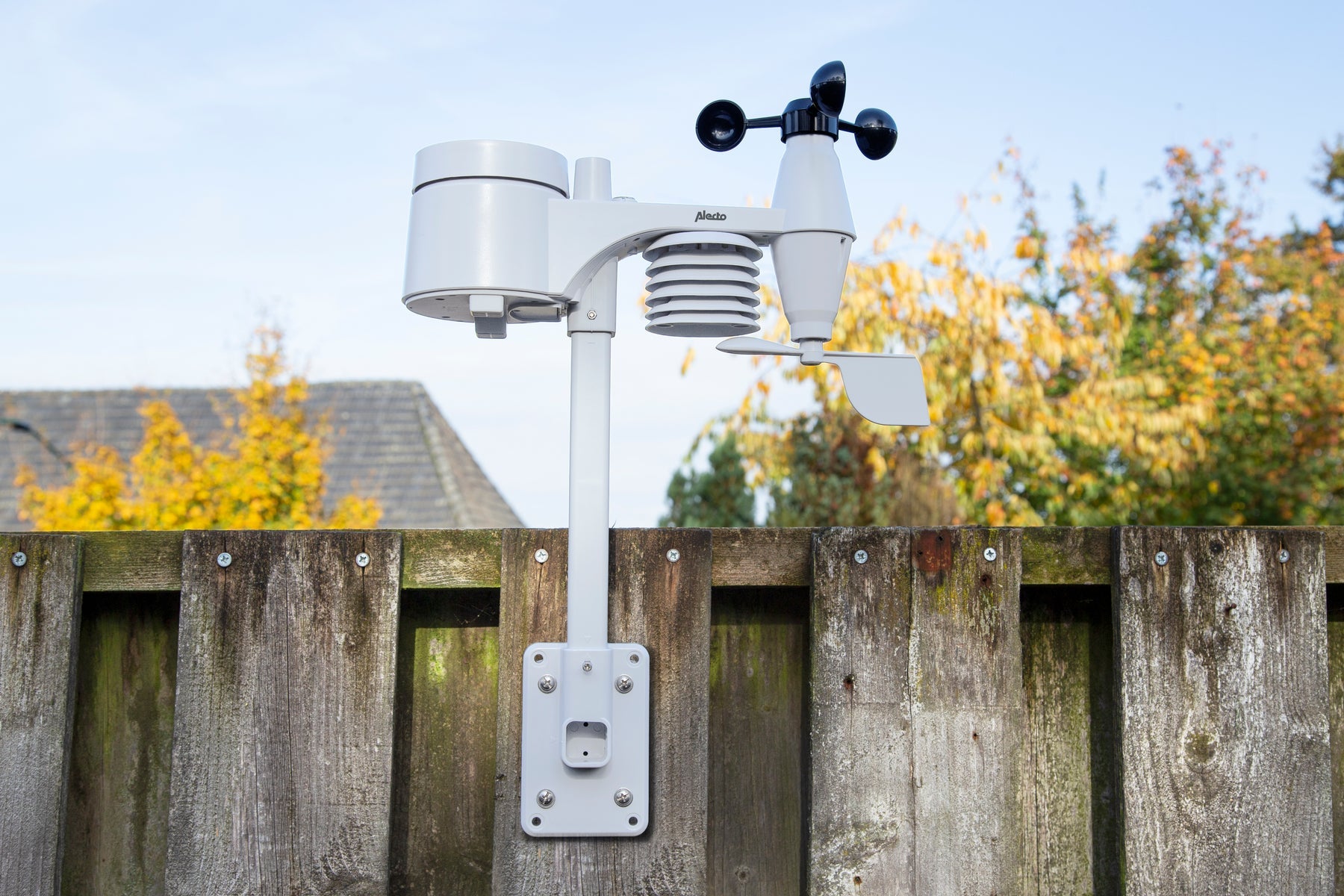 Alecto WS-4800 – Wetterstation, Funk 868 MHz, innen/außen, Hygrometer & Barometer, inkl. Aussensensor – weiss