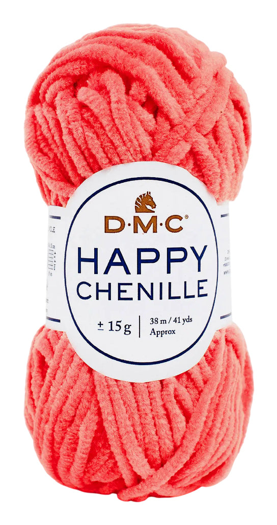 DMC Happy Chenille Garn Pink – 15 g, 38 m, 100% Polyester, Nadel 3 mm