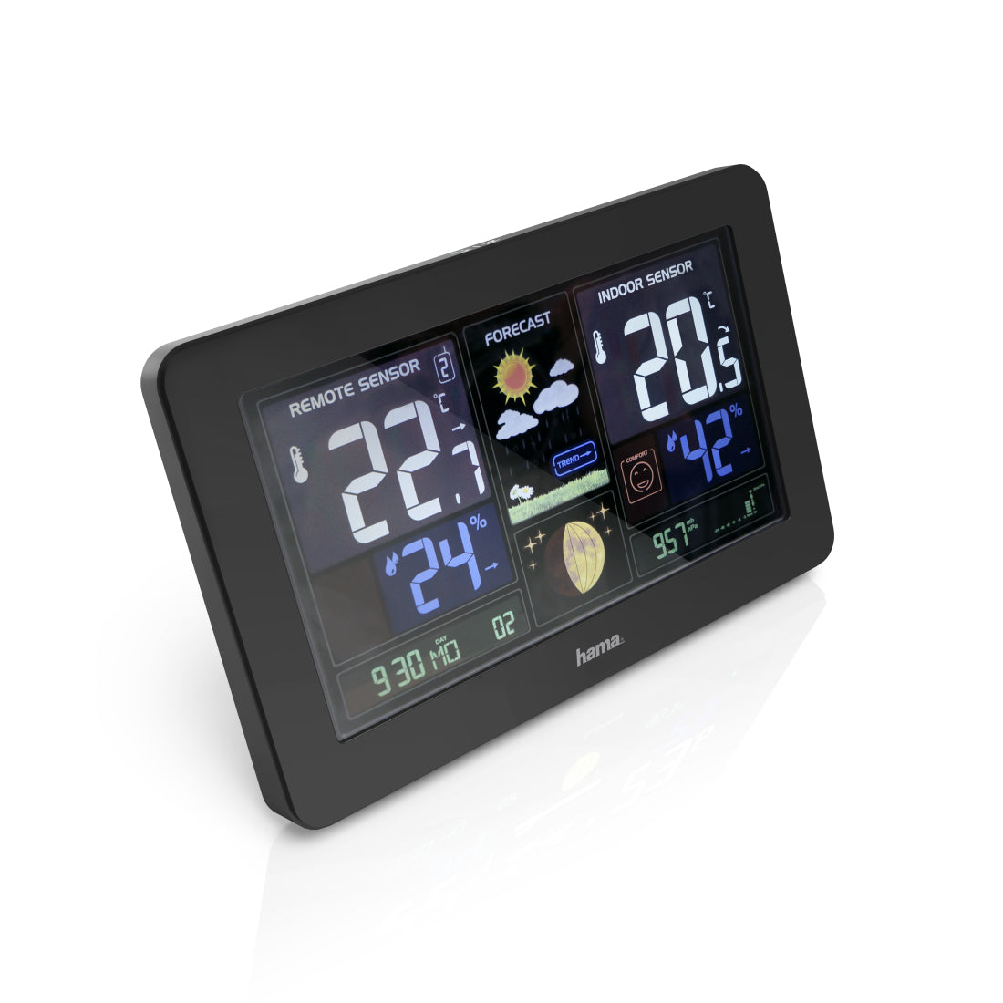 Hama Wetterstation Premium Temperatur-/Feuchtesensor – Kabellos, −20–60 °C, 20–95 %, Innen/Aussen