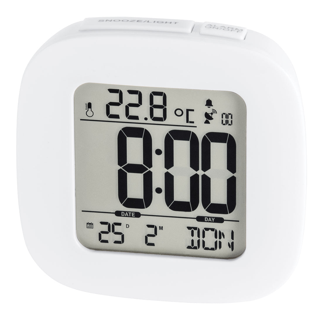 Hama Digitalwecker – Funk, Schlummerfunktion, 7,8 × 7,8 × 4,0 cm, Weiss