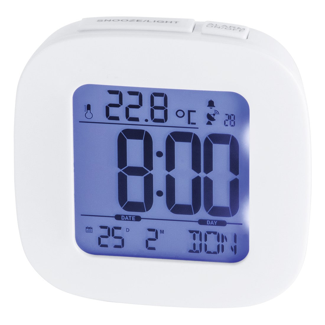 Hama Digitalwecker – Funk, Schlummerfunktion, 7,8 × 7,8 × 4,0 cm, Weiss
