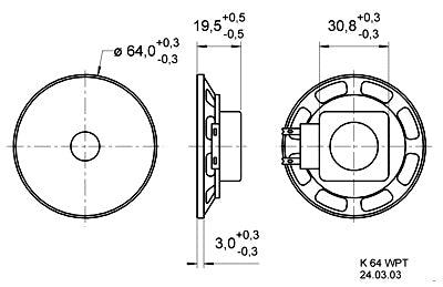Visaton Breitbandlautsprecher K 64 WPT – 8 Ohm, 200–15'000 Hz