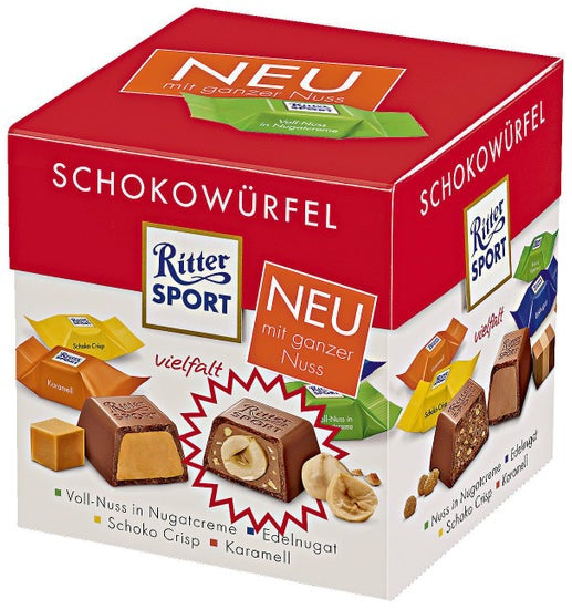 Ritter Sport Schokowürfel Schokogruss Schokolade, Karamell & Haselnuss – 176 g