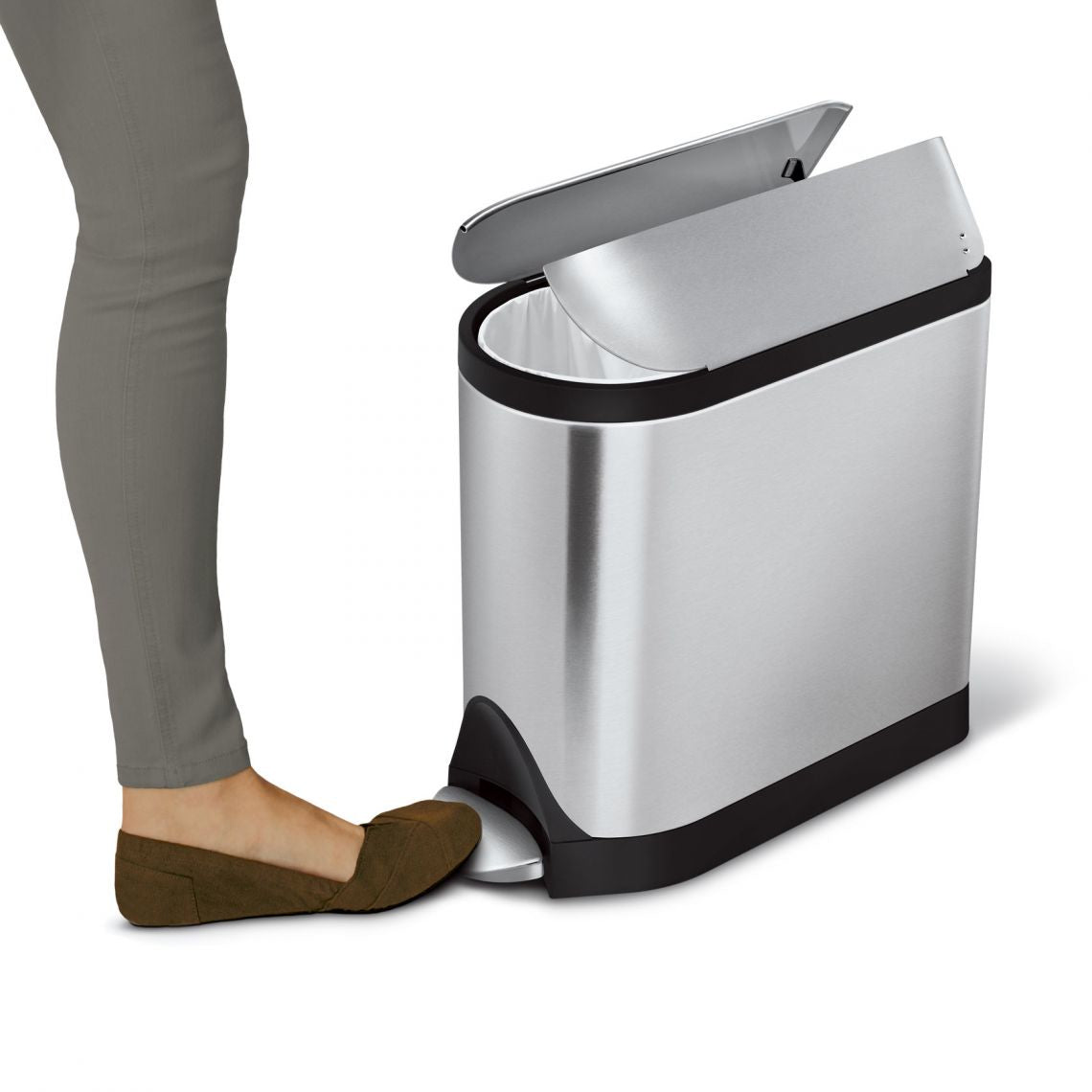 simplehuman Papierkorb – 10 l – Edelstahl – Ø 397 × H 347 mm