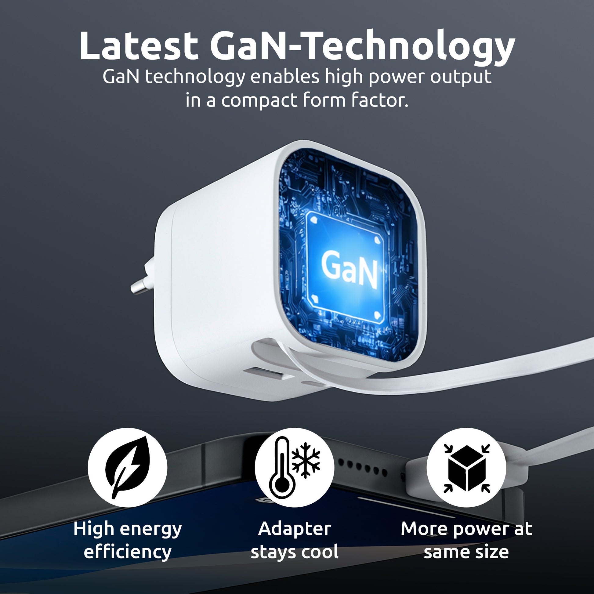 Intenso W65ACIC USB-Ladegerät 65 W – USB-C×2, USB-A×1 – PD 3.0, PPS, QC 4.0, GaN, EU-Stecker (Typ C)