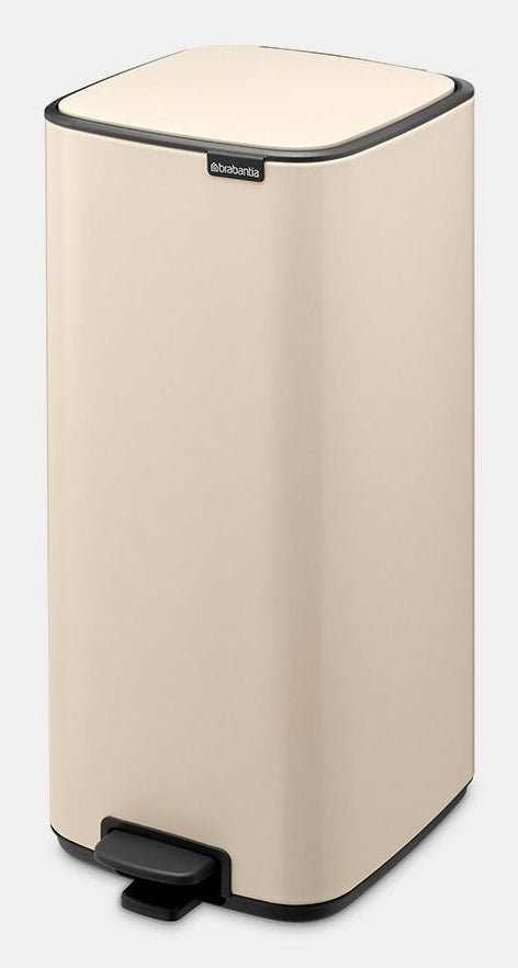 Brabantia Abfallcontainer – 30 l, mit Deckel, Stahl, Beige – B × H 288 × 647 mm