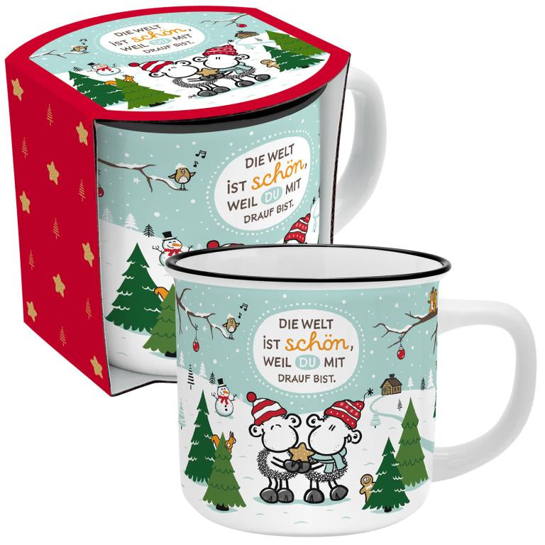 Sheepworld Tasse – 350 ml, Ø 9,0 cm, Porzellan, Weiss, spülmaschinenfest, mikrowellengeeignet