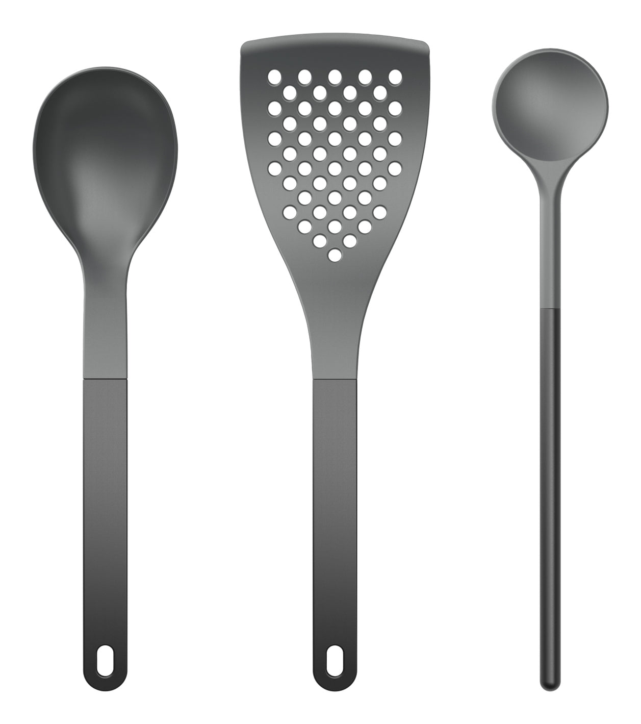 Rosti Optima – 3-teiliges Küchenhelfer-Set, 31 × 8,5 cm, Nylon, Schwarz/Grau