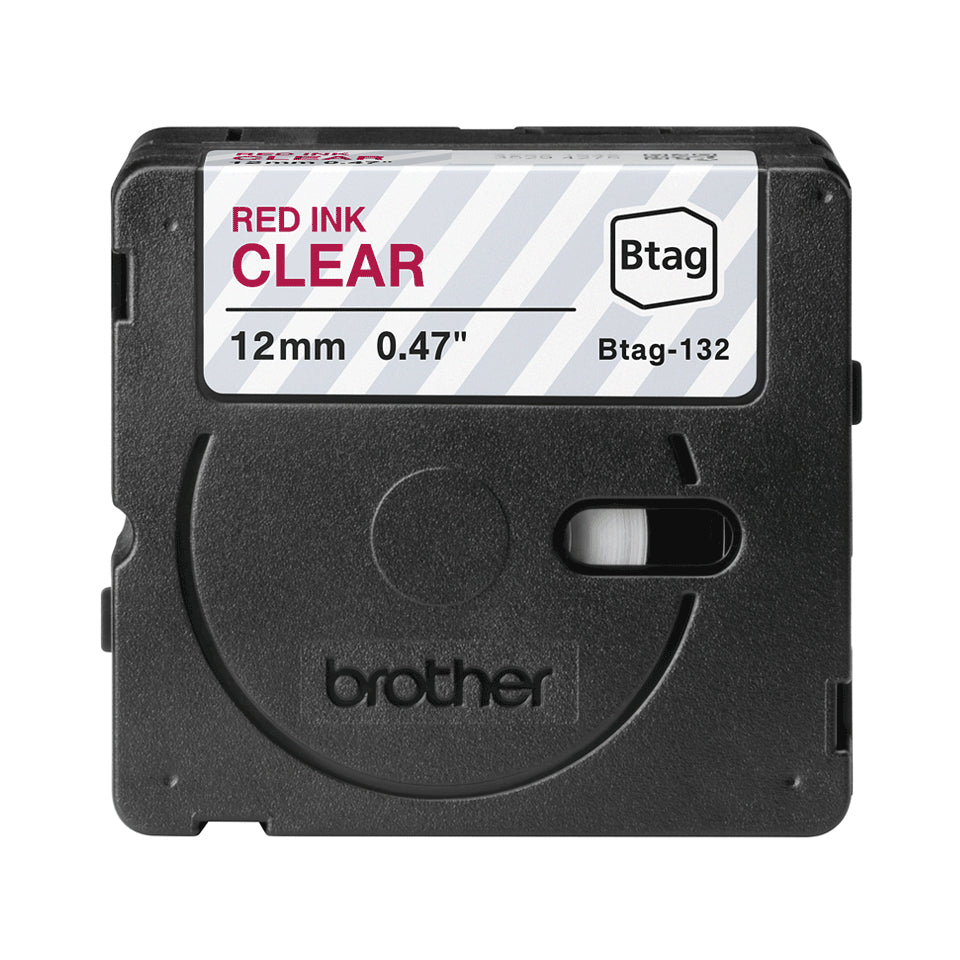 Brother Schriftband – 12 mm × 4 m, transparent, rot