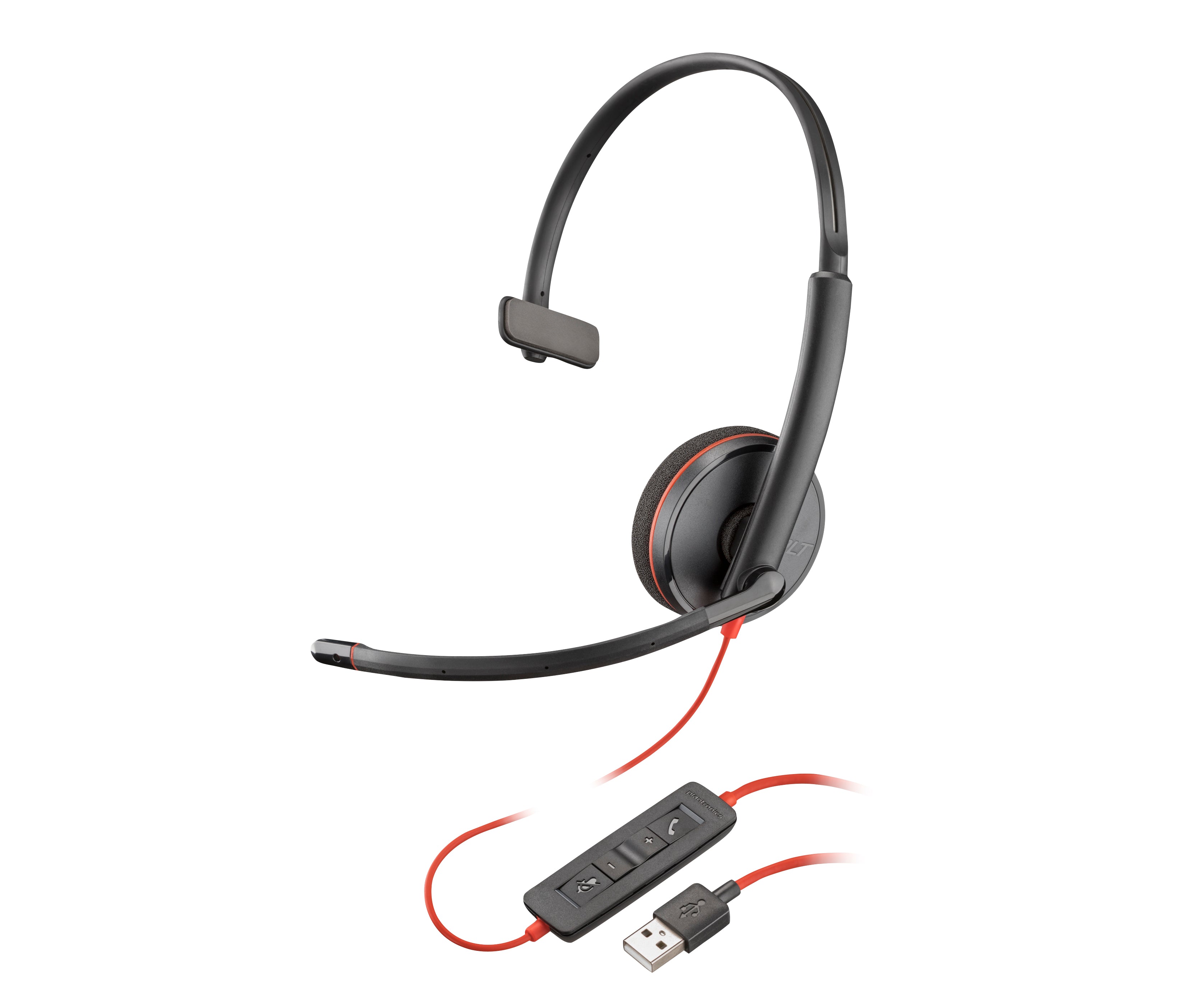 Poly Blackwire 3210 Office-Headset – On-Ear, Mono, Kabelgebunden, USB-A, Schwarz