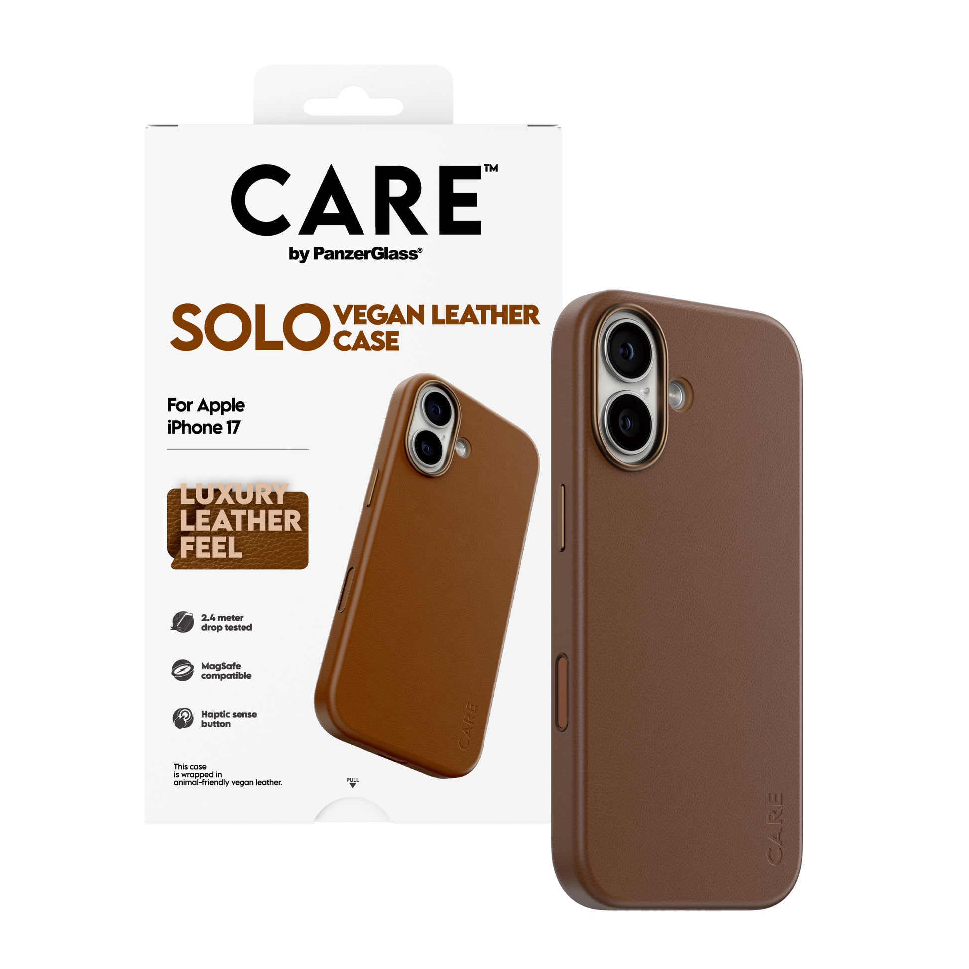 PanzerGlass CARE Solo Backcover – für Apple iPhone 17, PC, Braun