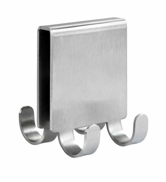 WENKO Haken Vieste Duo – Edelstahl matt, 5,5×7×6 cm