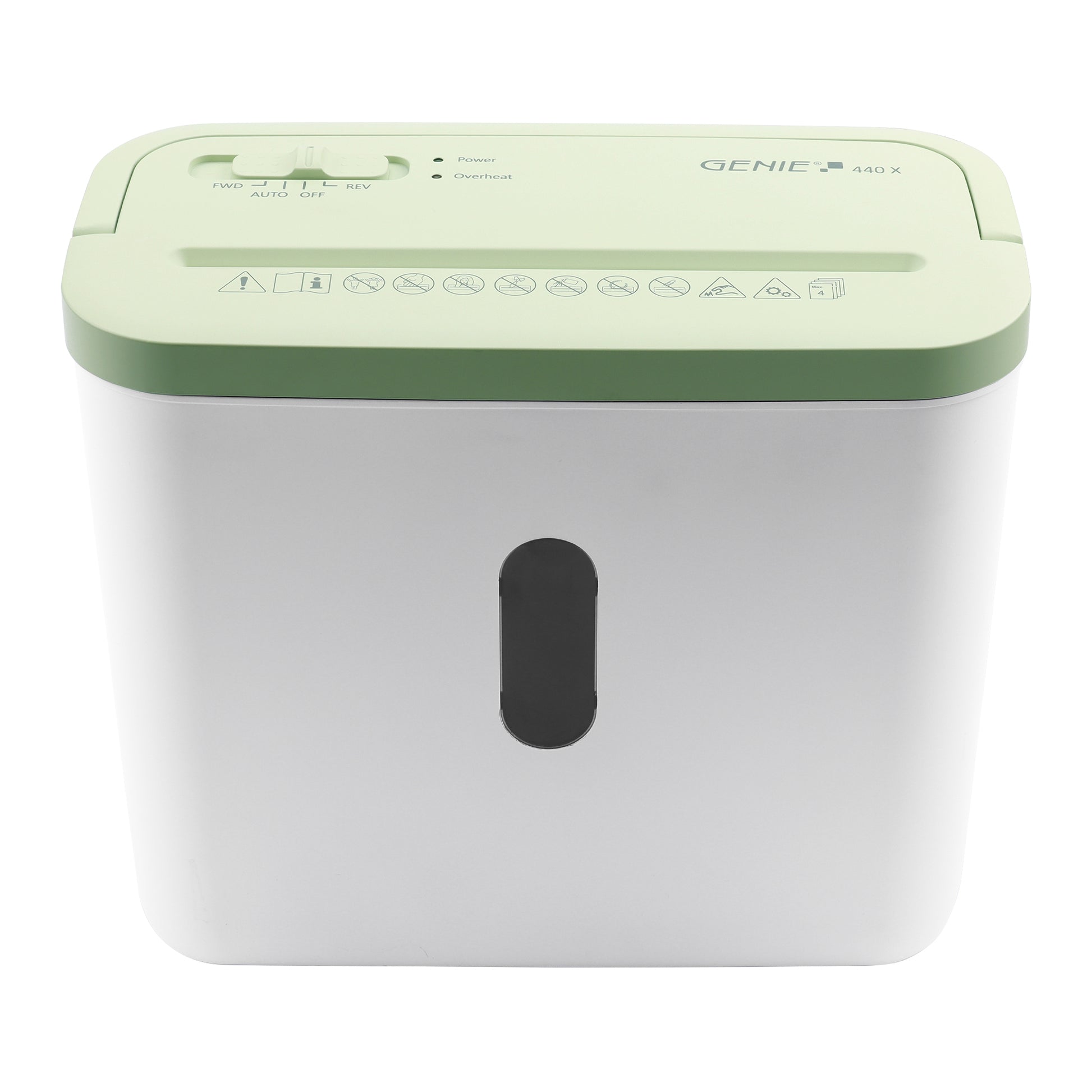 Genie 440X Aktenvernichter – Streifenschnitt, P-4, 4 × 38 mm, 4 Blatt, 8 l