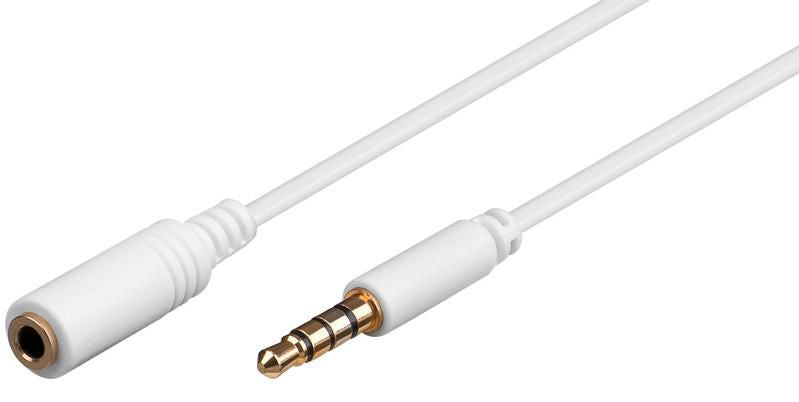 Microconnect 3,5-mm-Klinken-Verlängerung – Stecker zu Buchse – 1,5 m, Weiss – für Apple iPod, iPhone, iPad