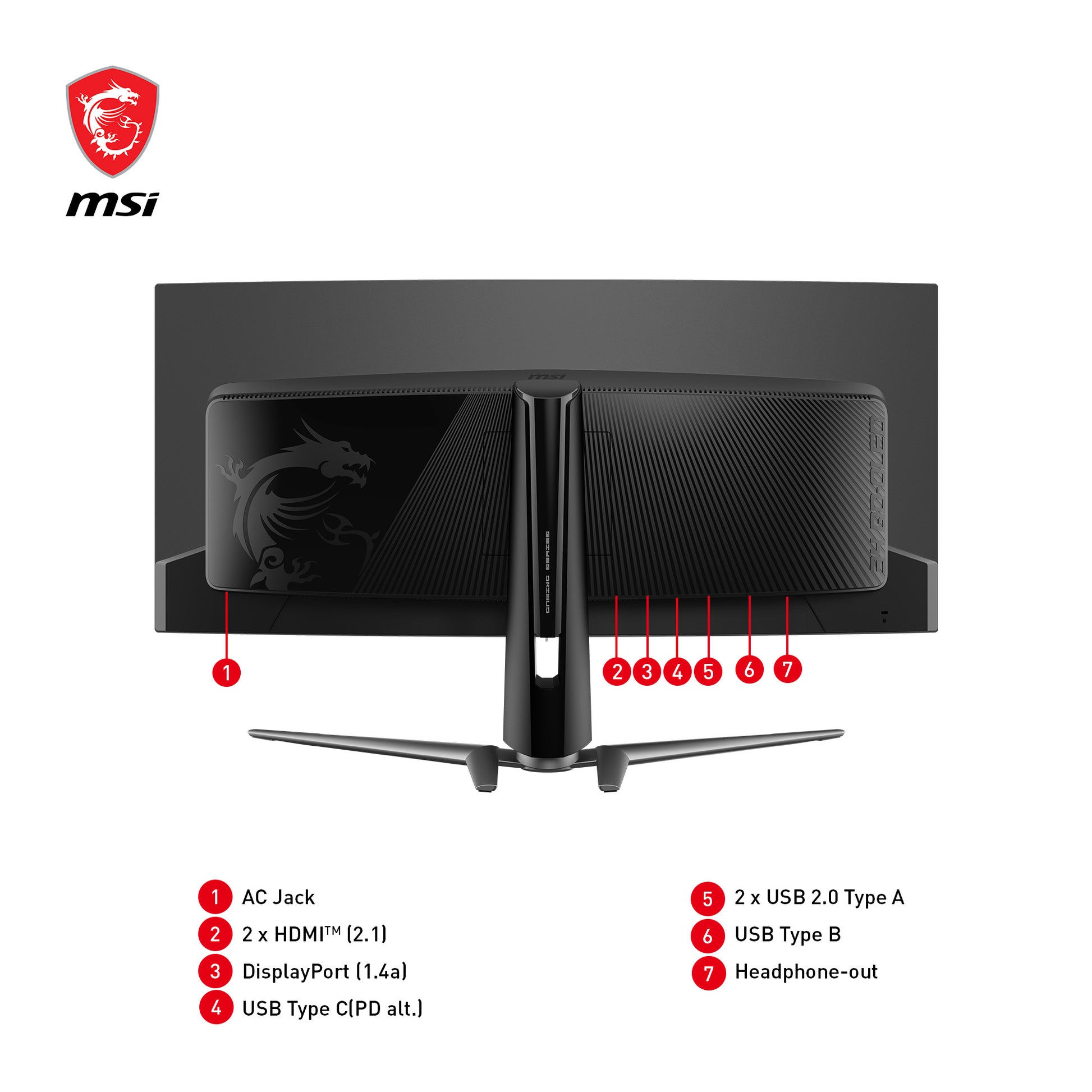 MSI MAG 341CQPDE – Monitor, 34", QD-OLED, 175 Hz, 250 cd/m², USB-C, VESA 100 × 100, Schwarz