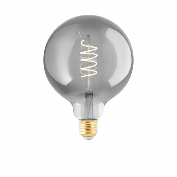 EGLO LED-Leuchtmittel Globe G125 E27 – 4 W dimmbar, 150 lm, 2000 K warmweiss, 360°, Glas smoky