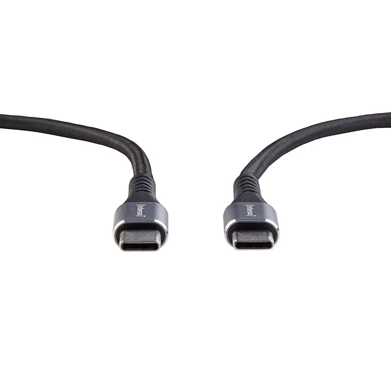 Intenso USB-C auf USB-C Kabel – USB 2.0 (480 Mbit/s) – 1,5 m – PD 60 W – Nylonmantel – Schwarz