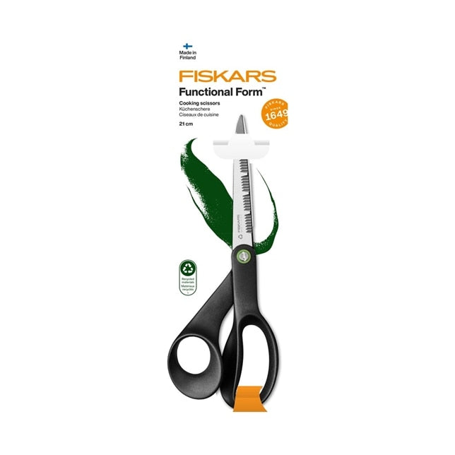Fiskars Schere FF – rechtshändig, spülmaschinenfest – Edelstahl/Kunststoff – schwarz – 21 cm