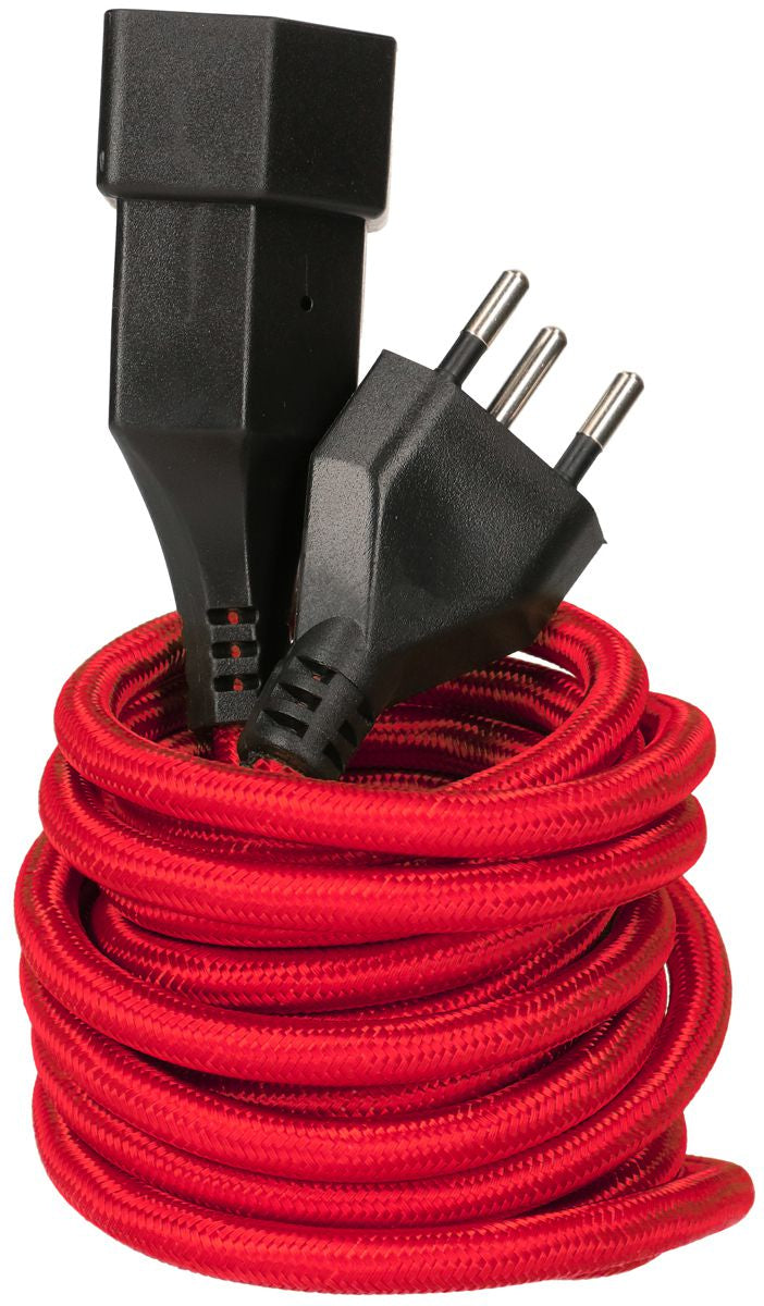 MaxTex Verlängerungskabel – T13–T12, 3 m, H05VV-F, 1 mm², Rot