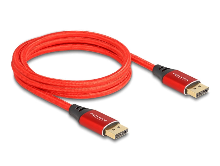 DeLOCK DisplayPort Kabel DP 2.1 16K 60 Hz – 2 m – Rot