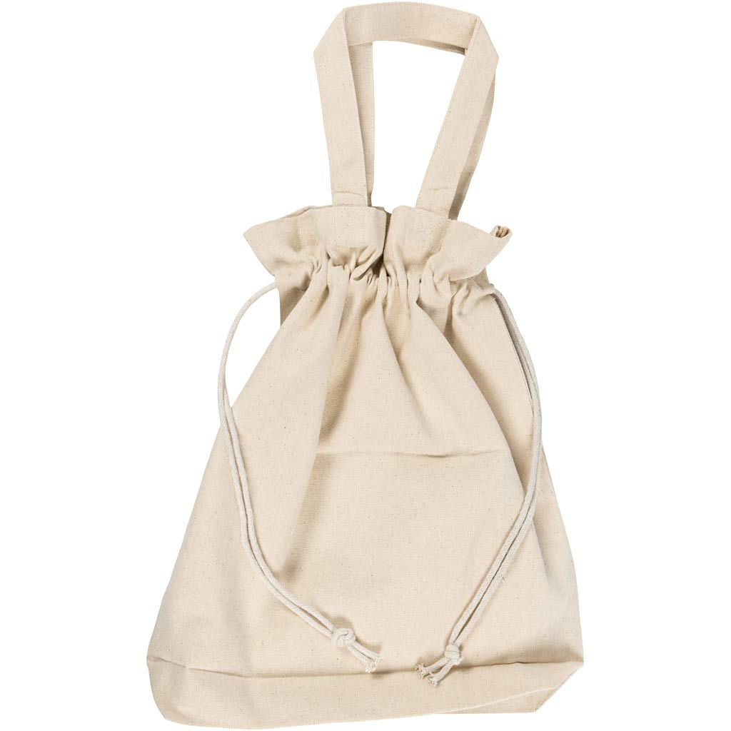 Creativ Company Stofftasche Baumwolle, beige, 340×400×80 mm, Kordelzug