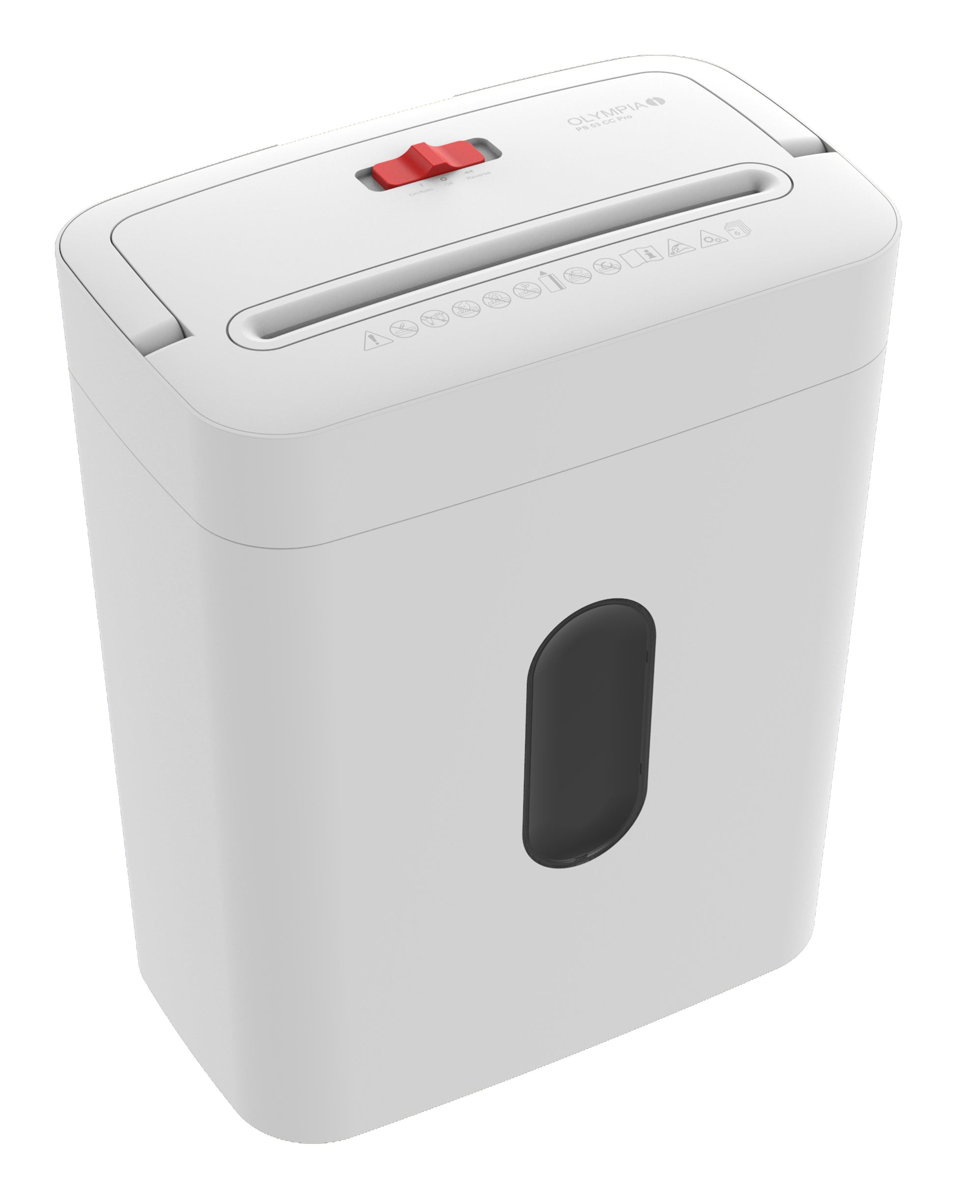 Olympia PS 53CC Pro Aktenvernichter – Partikelschnitt, P-4, 4 × 40 mm, 6 Blatt, 15 l, Kreditkarten