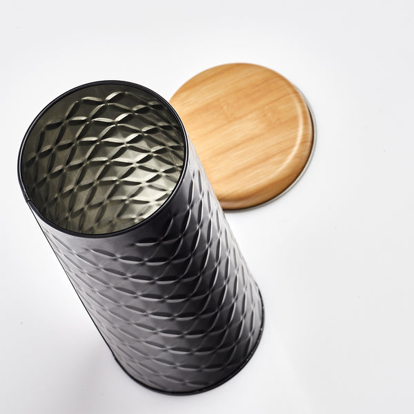 Zeller Present Scandi – Vorratsdose 680 ml, Ø 7,5 × 18 cm, Edelstahl, Schwarz