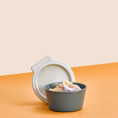 Koziol Obstschale – 250 ml, Kunststoff (biozirkulär), Grau, mit Deckel, spülmaschinenfest, mikrowellengeeignet
