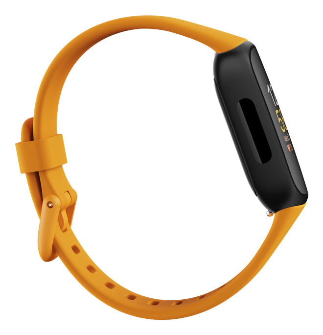Fitbit Inspire 3 – Smartwatch – 39,3 mm, GPS, Bluetooth, AMOLED, 5 ATM, Morgensonne/Schwarz, Bandgrösse S/L