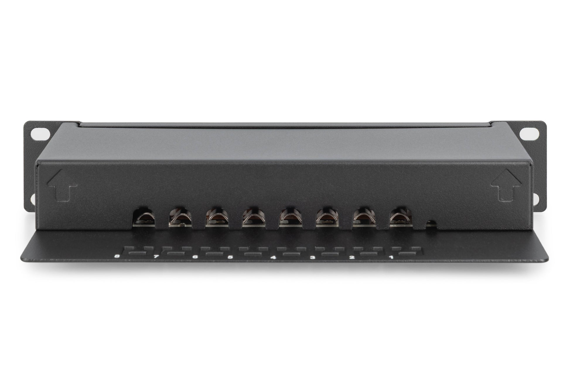 Digitus CAT 6 (Klasse E) Patchpanel – geschirmt, 8× RJ-45, Rackeinbau, 1U, schwarz