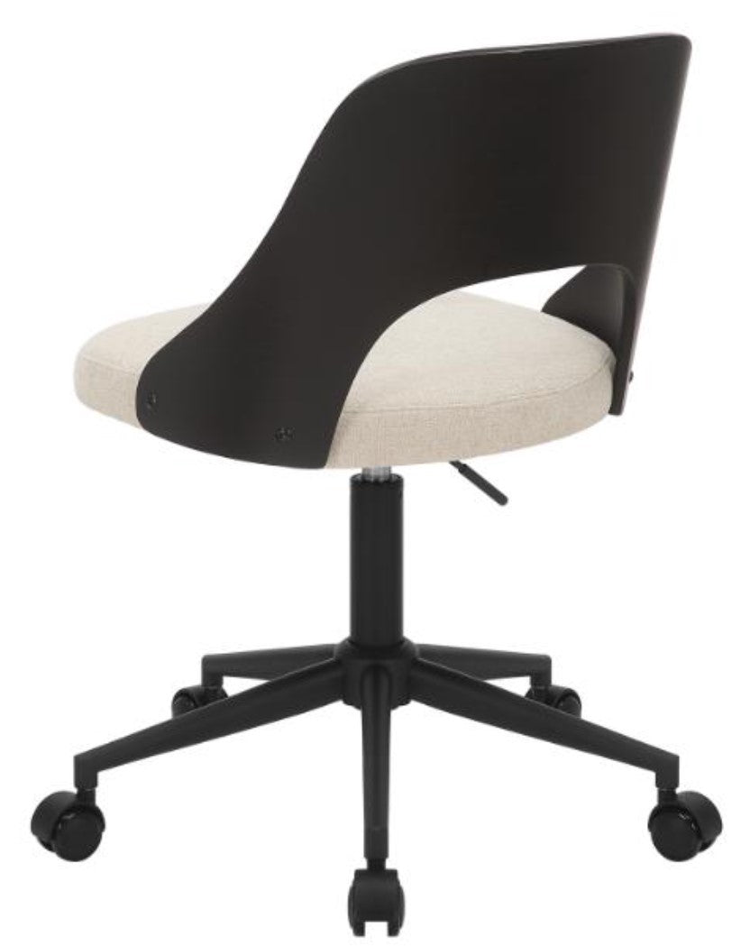Actona AC Design Bürostuhl Lucy – schwarz/weiss, Holzrücken
