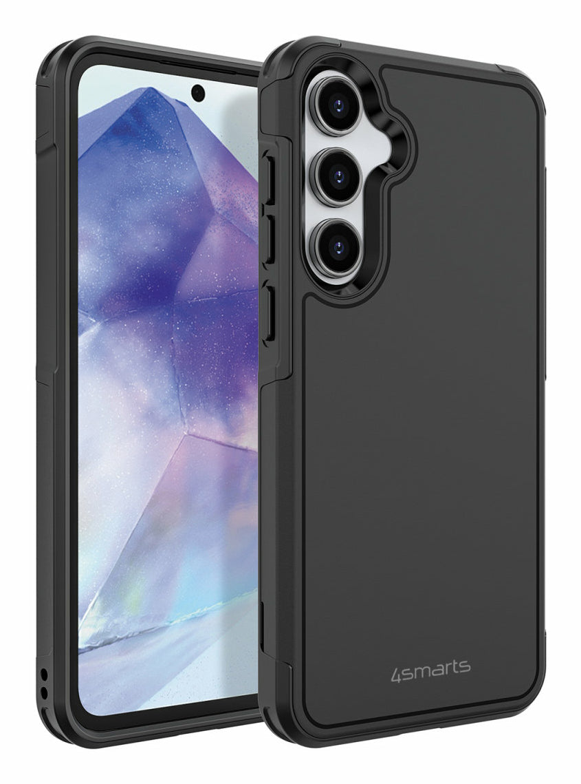 4smarts Defend Backcover – für Samsung Galaxy A55 (5G), PC+TPU, schwarz, bis 1,2 m sturzsicher