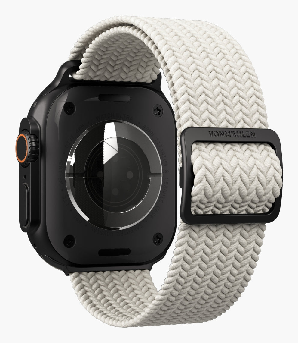 Vonmählen Woven Loop – Armband – für Apple Watch, Creme/Schwarz, One Size, Nylon
