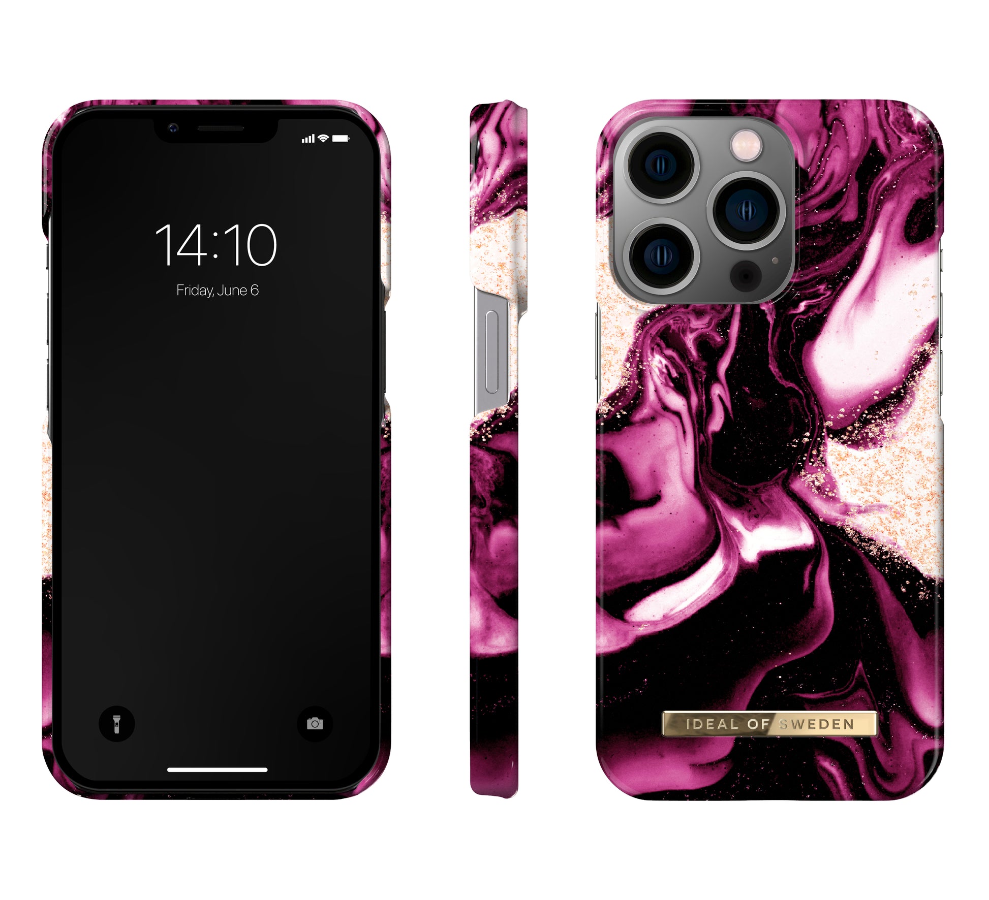 Ideal of Sweden – Backcover Designer – für Apple iPhone 13 Pro – Golden Ruby Marble