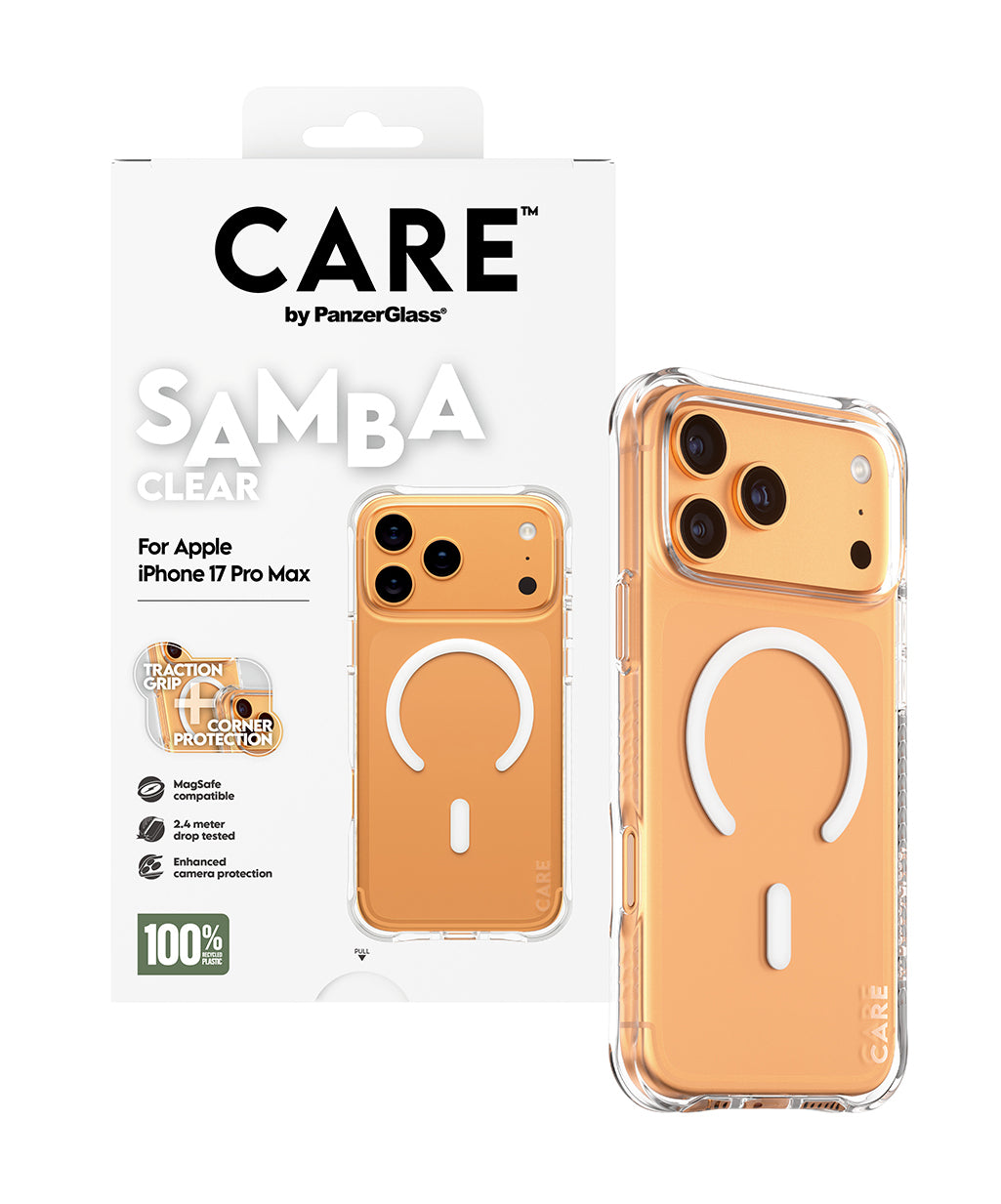 PanzerGlass Backcover Fashionable Case Samba – für Apple iPhone 17 Pro Max – transparent – MagSafe kompatibel