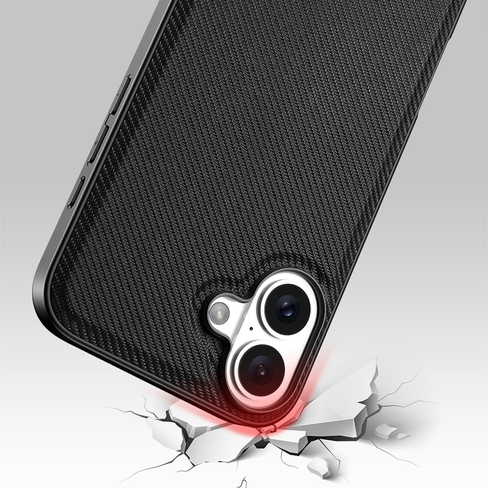 Nevox StyleShell NYLO Backcover – für Apple iPhone 16 Plus, Nylon+PC+TPU, schwarz