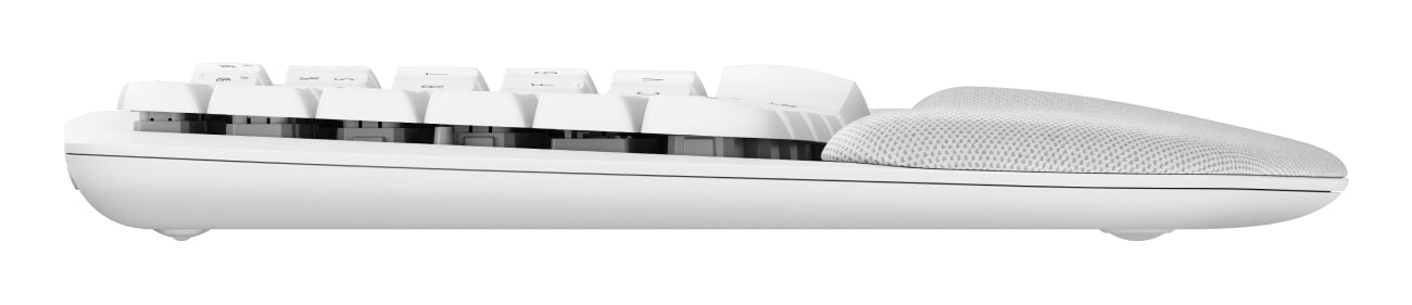 Logitech Wave Keys für Mac – Tastatur, kabellos (Bluetooth), DE-Layout (DE), ergonomisch, Weiss – für macOS