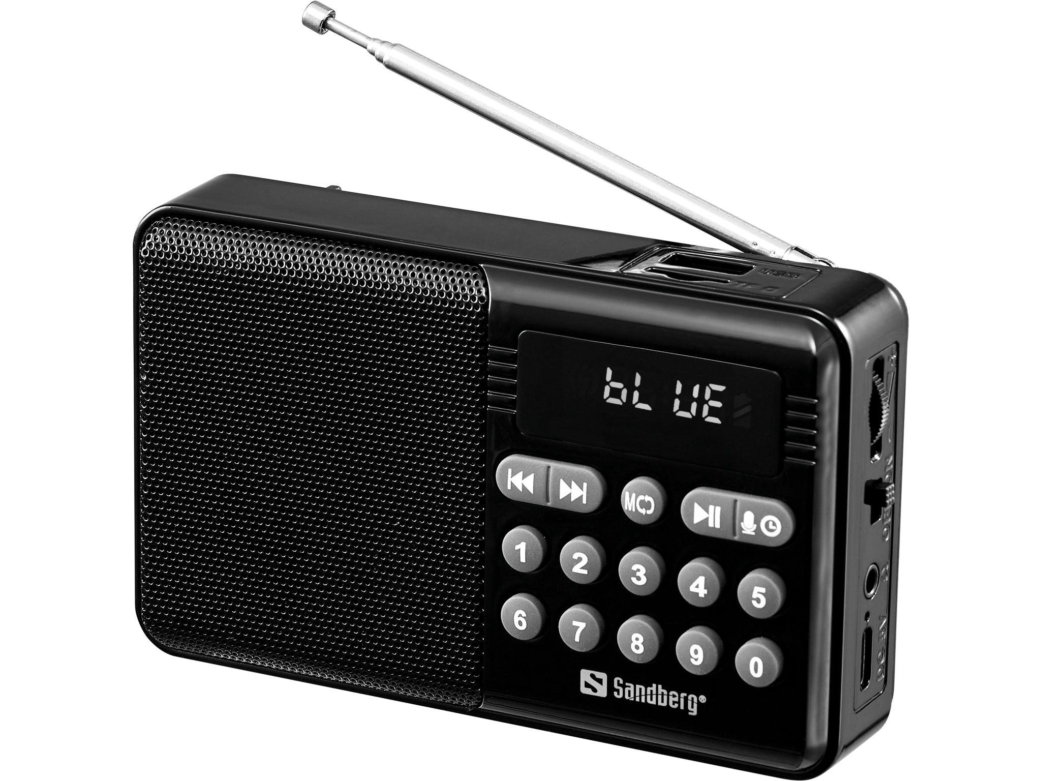 Sandberg 421-18 Speaker Radio FM+BT Recharge – Tragbares DAB+ Radio, UKW, Bluetooth, 15 h Akku – Schwarz