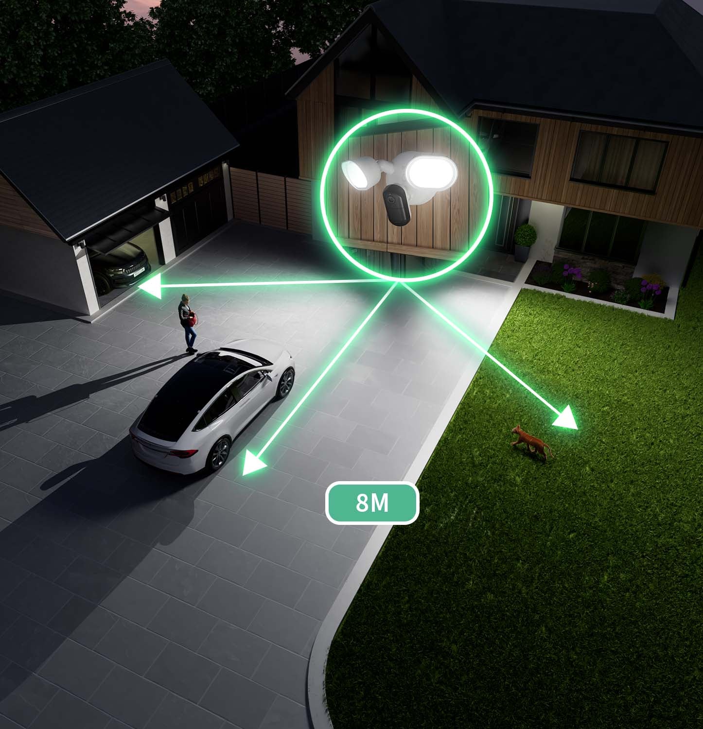 Arlo Kabelgebundene Flutlichtkamera – Flutlichtkamera, Netz, 2er-Set