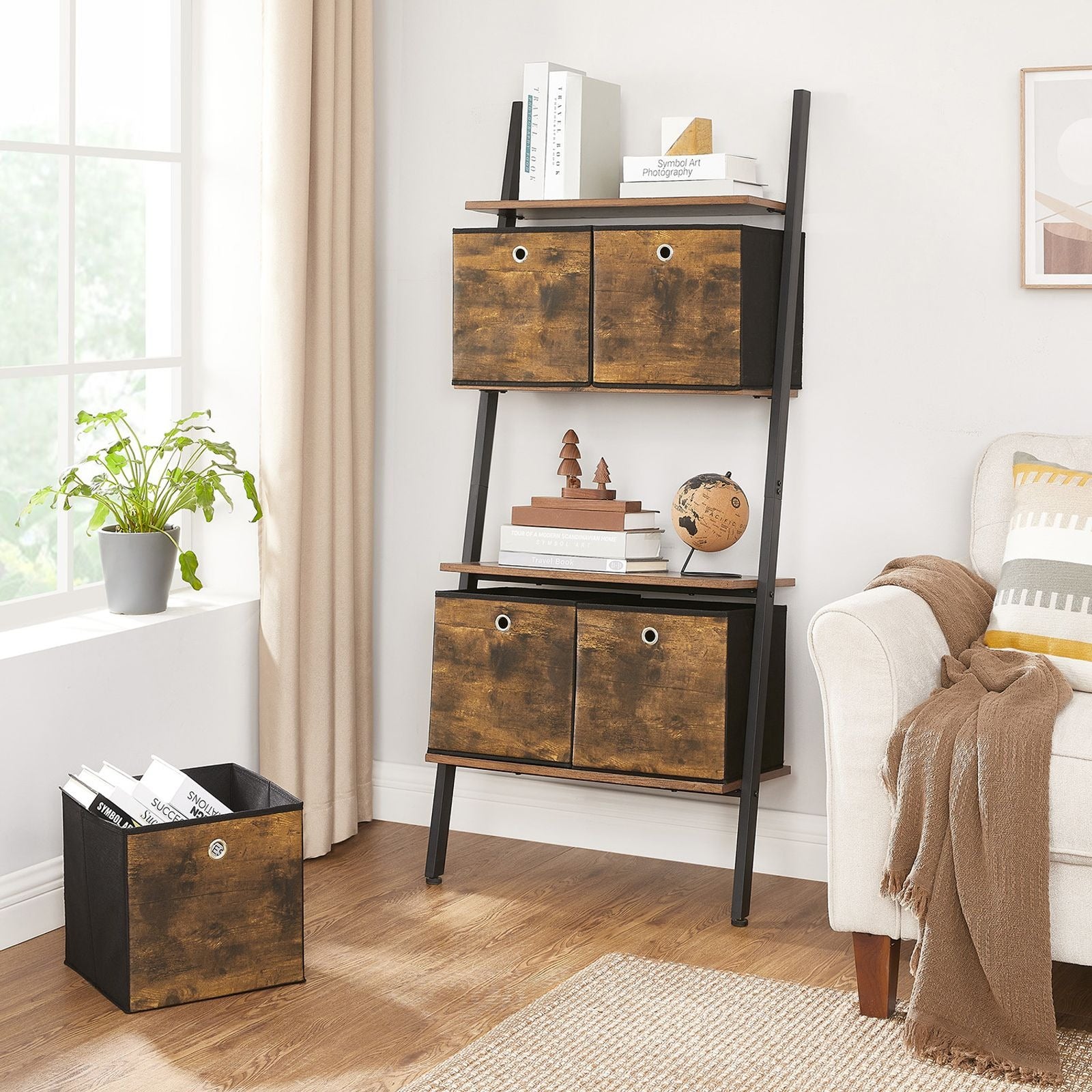 Songmics Aufbewahrungsbox quadratisch – Textil – schwarz – 6-teiliges Set – 300 × 300 × 300 mm