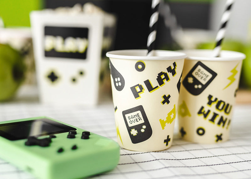 PartyDeco Becher Game, Papier – 2,2 dl, mehrfarbig – 6 Stk.