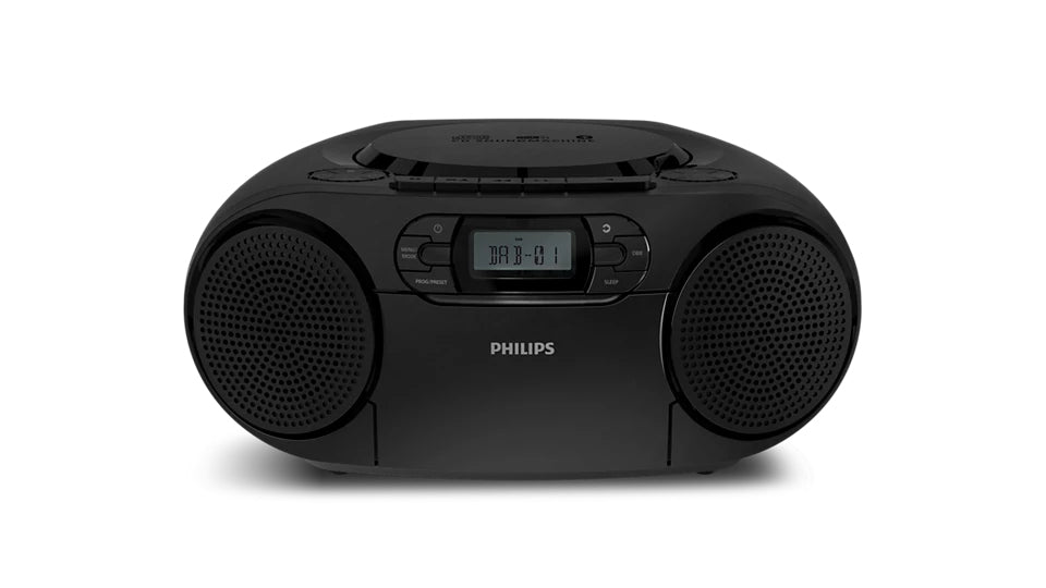 Philips TAZ2500/10 – Portabler CD-Player, DAB+/UKW, Kassettendeck, Bluetooth – Schwarz