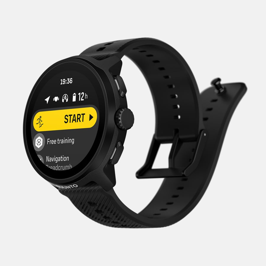 Suunto Run 45 mm GPS – Polyamid/Stahl Schwarz, Sportband, 50 m, für iOS, Android