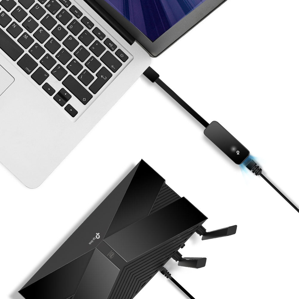 TP-Link Netzwerkadapter USB-A zu RJ-45 – 1 Gbit/s, USB 3.2 Gen 1 (5 Gbit/s), Plug & Play, Schwarz