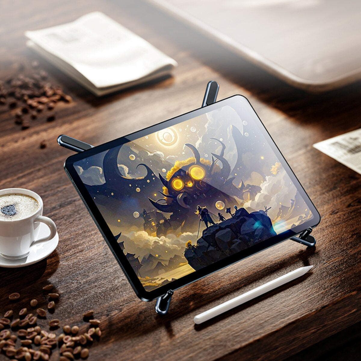 4smarts Laptop-Ständer für Geräte 4,7–17,3" – Magnetische Befestigung, UltiMag-Ring – Grau