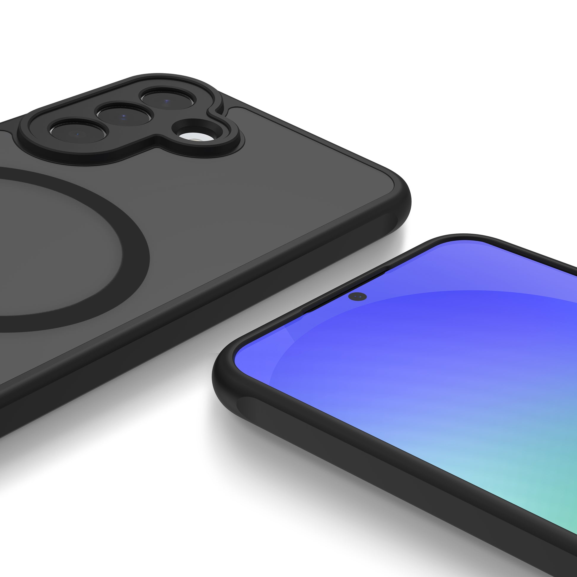 nevox StyleShell Invisio Backcover – für Samsung Galaxy A57, MagSafe, PC+TPU, Schwarz