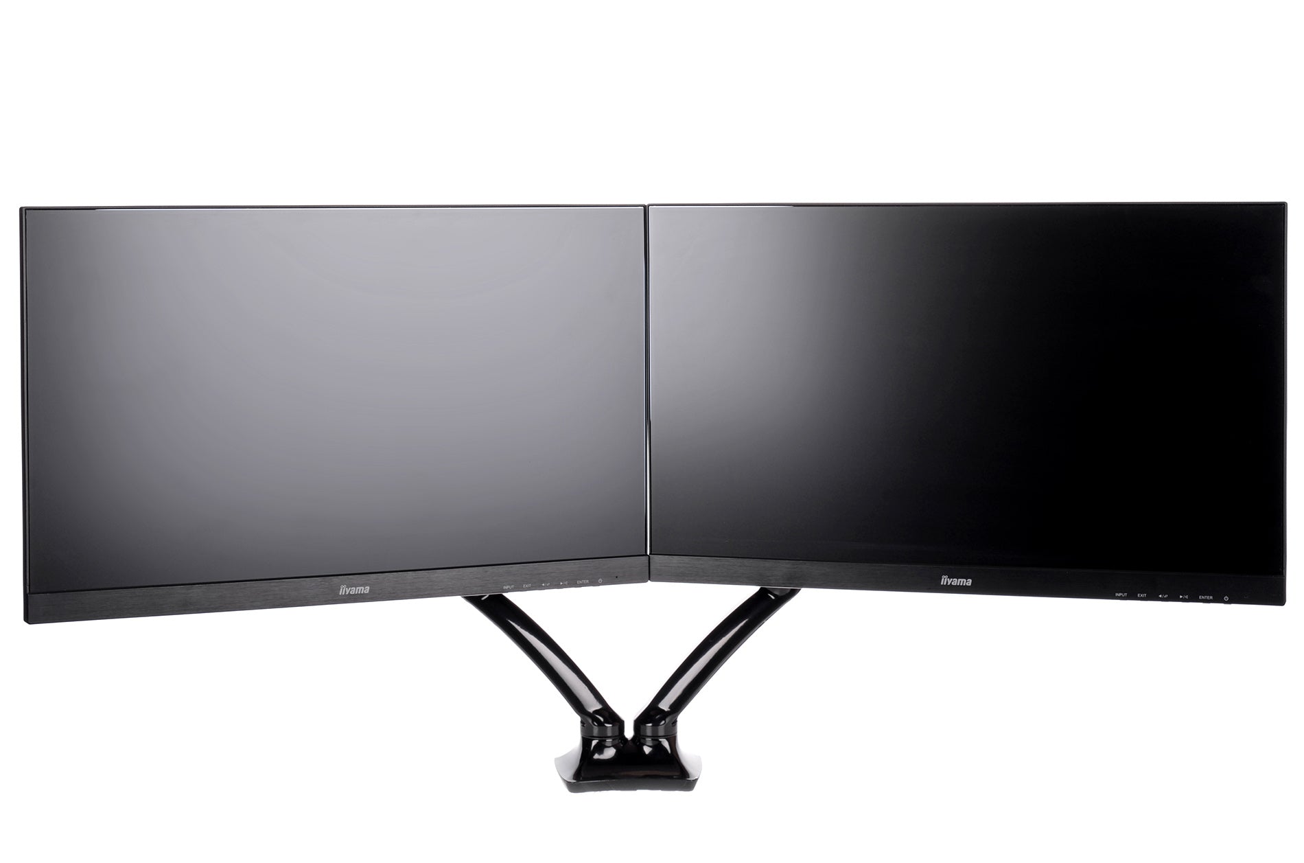 iiyama Monitorarm, Dual, Tischklemme, bis 27", VESA 100 × 100 mm, 5 kg, Gasfeder