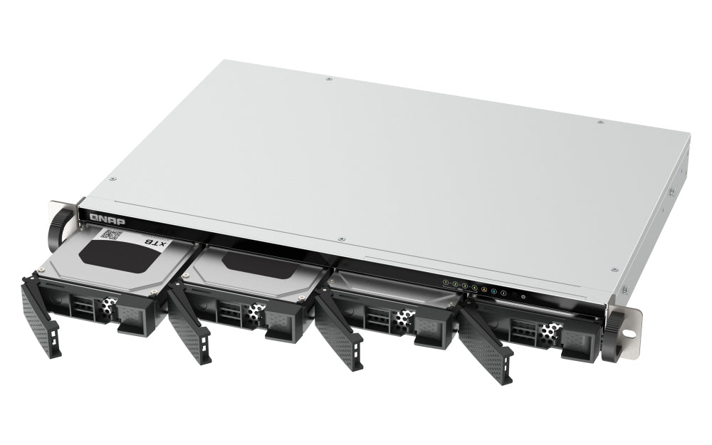 QNAP Speichergerät – SATA 6 Gb/s; 2 × 2,5 GbE LAN, 4-Bay 1U Rackmount