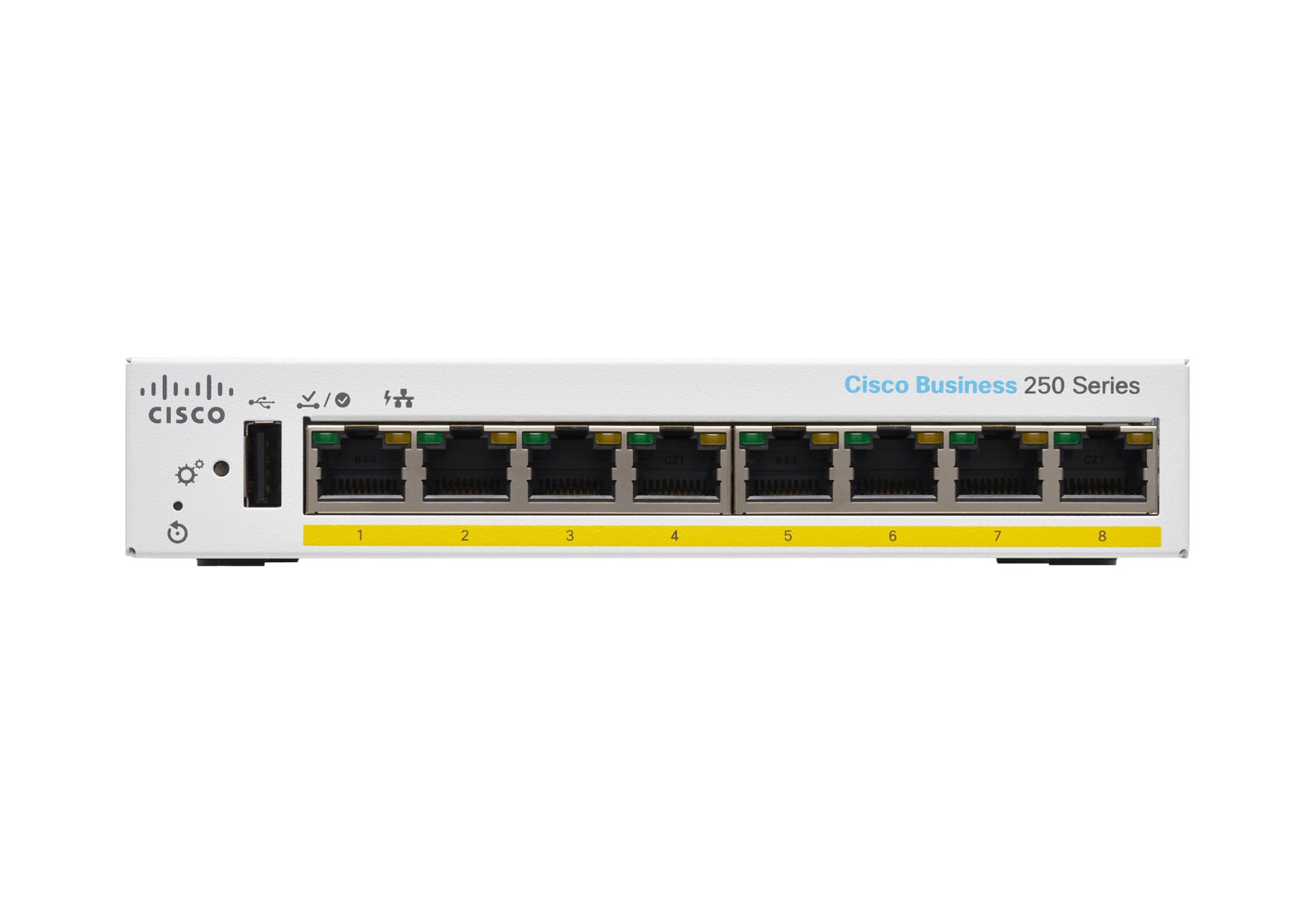 Cisco CBS250-8PP-D – Managed L3 Switch – 8× 1G, PoE+ (PoE-Budget 45 W), Desktop