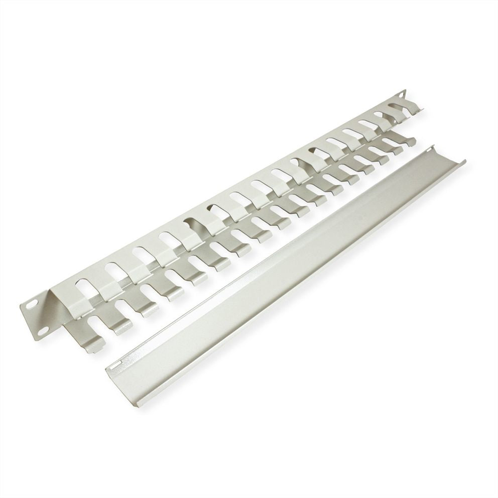 VALUE 19" Frontplatte – Kabelführung – 19" Rack, 1U, 40×40 mm, Grau